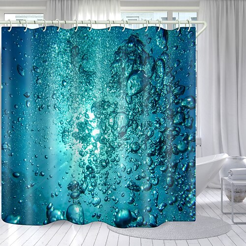 

Bubble Sea Water Beach Series Digital Printing Shower Curtain Shower Curtains Hooks Modern Polyester New Design