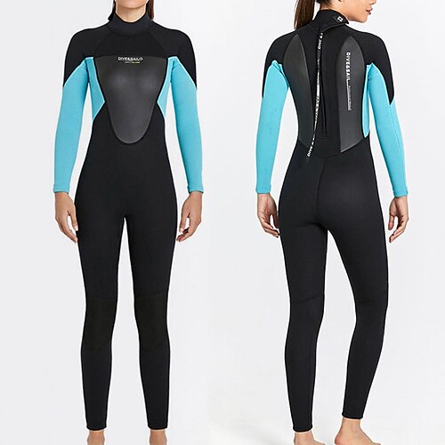 

Dive&Sail Women's Full Wetsuit 3mm SCR Neoprene Diving Suit Thermal Warm Windproof UPF50 High Elasticity Long Sleeve Full Body Back Zip - Swimming Diving Scuba Kayaking Patchwork Spring Summer Winter