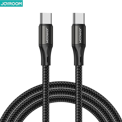 

1 Pack Joyroom USB C Cable 60W 6.6ft 3.9ft USB C to USB C 3 A Charging Cable Fast Charging High Data Transfer Nylon Braided For Macbook iPad Samsung Phone Accessory
