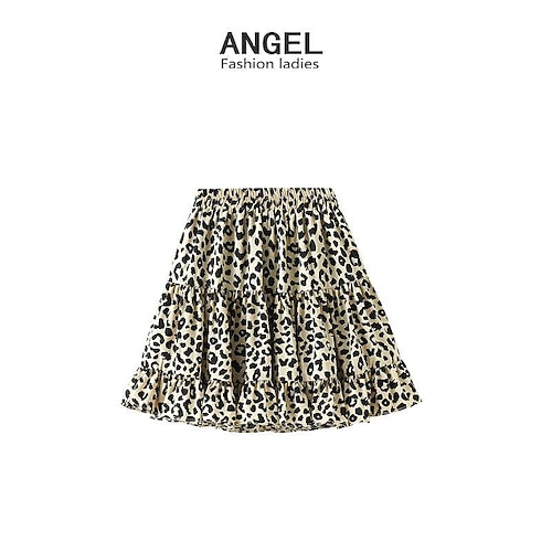 

Chiffon Short Skirt Skirt Women's Summer New High-Waisted Slim Ruffled Cake Skirt Anti-Light A-Line Skirt 8811