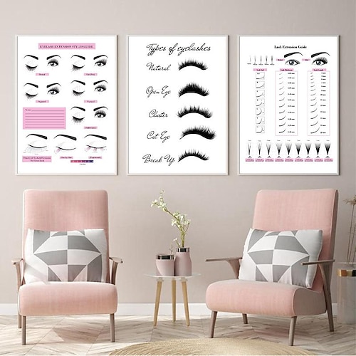 

1 Panel/3 Panels Minimalist Prints Posters/Picture Eyelashes Modern Wall Art Wall Hanging Gift Home Decoration Rolled Canvas No Frame Unframed Unstretched Multiple Size