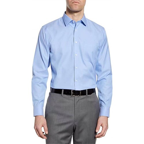 

Men's Dress Shirt Oil Painting Turndown Light Pink Blue Light Blue White Wedding Work Long Sleeve Button-Down Clothing Apparel Fashion Business Formal Comfortable