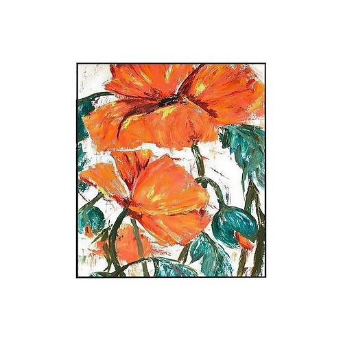 

Handmade Hand Painted Oil Painting Wall Art Orange morning glory Home Decoration Decor Rolled Canvas No Frame Unstretched