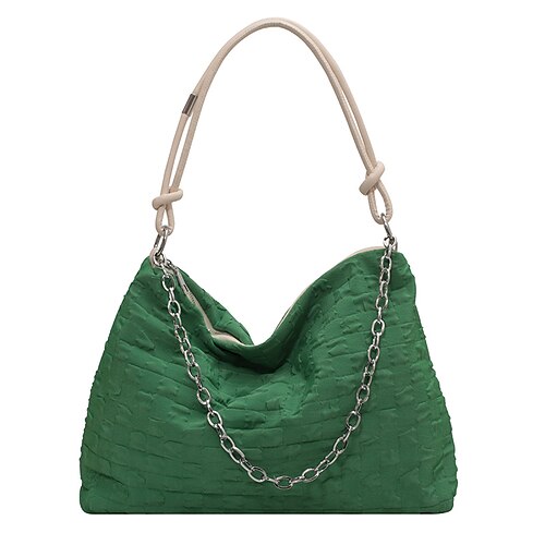 

Women's Sling Bags Tote Canvas Tote Bag Shoulder Bag Oxford Cloth Synthetic Zipper Chain Solid Color Daily Outdoor Green White Black Blue