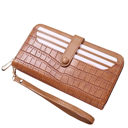 

Women's Coin Purse Wallet Polyester PU Leather Zipper Plain Crocodile Daily Outdoor Green Black Blue Pink