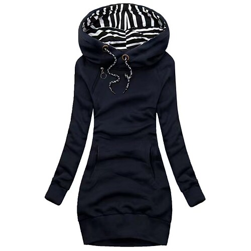 

Women's Plus Size Tops Hoodie Sweatshirt Plain Pocket Long Sleeve Hooded Streetwear Preppy Daily Going out Polyester Spring Summer Black Yellow