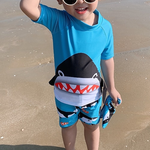 

Kids Boys Two Piece Swimwear Outdoor Animal Active Monofin Bathing Suits 1-5 Years Spring Light Blue