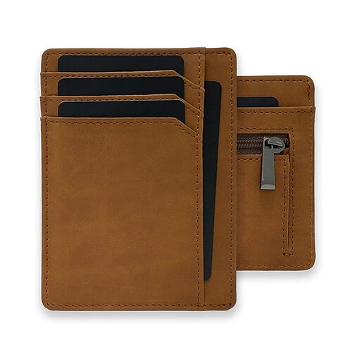 

Retro Crazy Horse Leather RFID Card Holder Zipper Coin Purse Cross-border Multi-card Bit First Layer Leather Business Card Holder