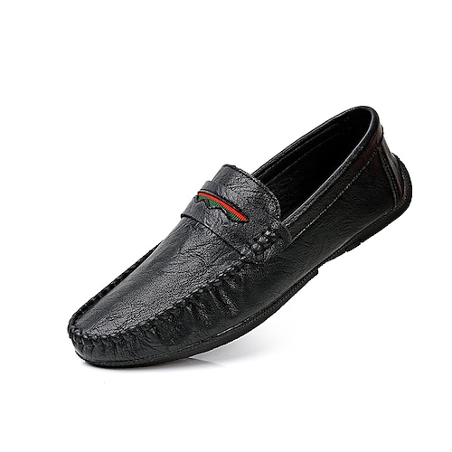 

Hombre Zapatos de taco bajo y Slip-On Mocasines de Confort Zapatos Confort Zapatos de Cuna Casual Diario Cuero Negro Marrón Gris Bloque de color Otoño Primavera