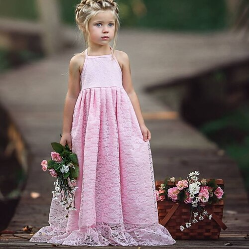 

Kids Girls' Dress Solid Colored A Line Dress Asymmetrical Dress Performance Mesh Cotton Sleeveless Princess Dress 2-8 Years Spring Purple Pink Red