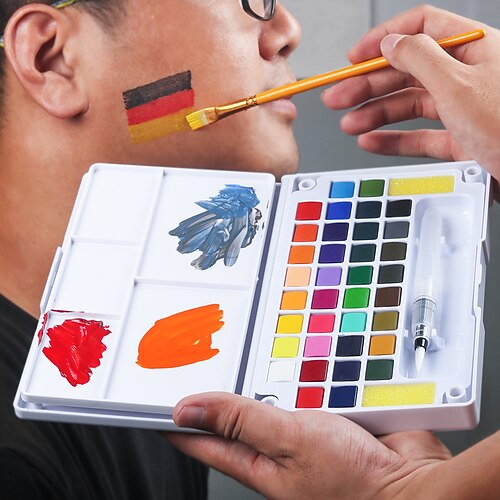 

oil painting brush B Water Colors Professional Numbered Gift Box Yellow Plastic Metal Pencils 18 for Adult Artists