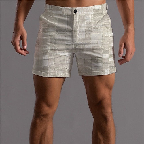 

Men's Shorts Chino Shorts Bermuda shorts Work Shorts Pocket 3D Print Plaid Lattice Graphic Prints Comfort Soft Short Business Casual Daily Fashion Streetwear Beige Micro-elastic