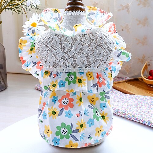 

Dog Cat Dress Lace Graphic Fashion Cute Party Dailywear Dog Clothes Puppy Clothes Dog Outfits Breathable White Costume for Girl and Boy Dog Polyester XS S M L XL