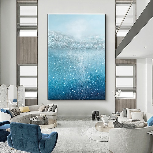 

Handmade Hand Painted Oil Painting Wall Art Abstract Modern Minimalist Blue Ocean Paintings Home Decoration Decor Rolled Canvas No Frame Unstretched