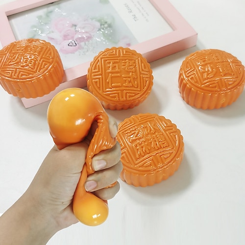 

3Pc Simulation Moon Cake Model Moon Cakes Tricky Toys Venting Gift Soft Squishy Squeeze Toy Mid Autumn Window Food Decoration