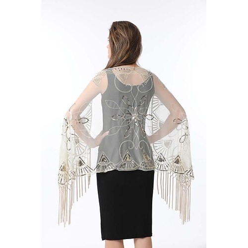 

Sleeveless Voiles & Sheers / Elegant Polyester Wedding / Party / Evening Shawls With Sequin / Tassel