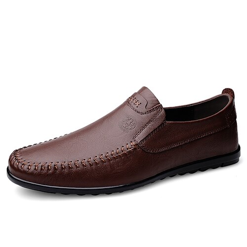 

Men's Loafers & Slip-Ons Classic British Daily Office & Career PU Booties / Ankle Boots Dark Brown Black Brown Spring Summer