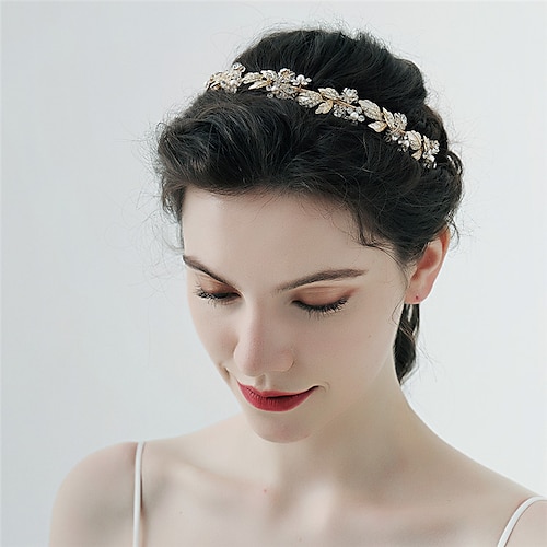 

1pc Women's Hairpins Headband For Wedding Gift Daily Date Flower Pave Rhinestone Alloy Silver Golden