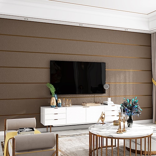 

Modern Simple Deerskin Velvet Imitation Video Wall Wallpaper 3D Relief Bedroom Living Room Non-woven TV Background Wallpaper