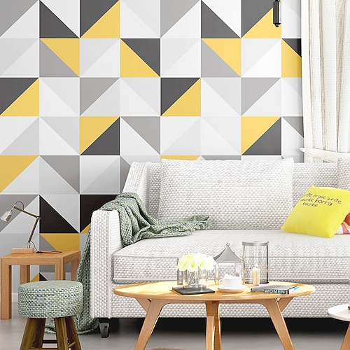 

Nordic Style Wallpaper art Geometric Square Lattice ins Harajuku Sstyle Japanese B &amp B Rroom Bbackground Wallpaper