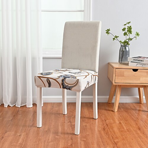 

Dining Chair Seat Cover Set of 2 Pcs, Stretch Fitted Dining Room Upholstered Chair Seat Cushion Cover, Removable Washable Furniture Protector Slipcovers
