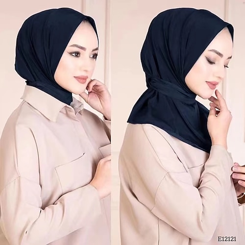 

1 pcs Ramadan Muslim Fashion Hijab Caps Abaya Shawl Headscarf For Women Dress Jersey Scarf Plain Color Turban Head Wrap Islamic Clothing
