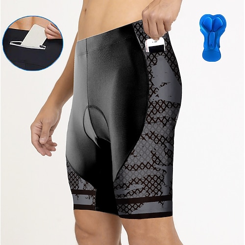 

21Grams Men's Bike Shorts Cycling Shorts Bike Bottoms Mountain Bike MTB Road Bike Cycling Sports Camo / Camouflage 3D Pad Cycling Breathable Quick Dry Grey Polyester Spandex Clothing Apparel Bike Wear
