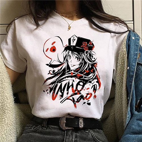 

Genshin Impact Hutao Manches Ajustées Anime Dessin Animé Animé Harajuku Art graphique Kawaii Tee-shirt Pour Homme Femme Unisexe Adulte Estampage à chaud 100 % Polyester