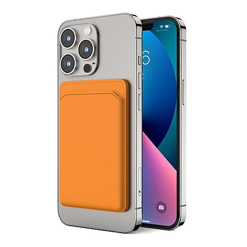 

Phone Case For Apple Magnetic Adsorption iPhone 13 12 Pro Max Mini Magnetic Card Holder Slots Kickstand Solid Colored PU Leather
