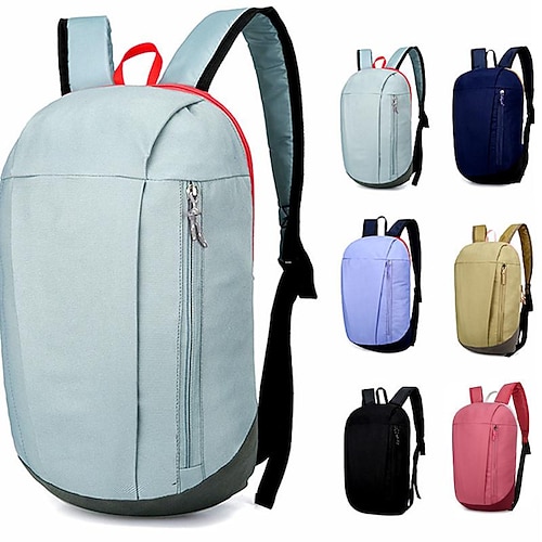 

Unisex School Bag Commuter Backpack Nylon Lightweight Daily Traveling Light Blue Black Pink Light Green Navy Blue