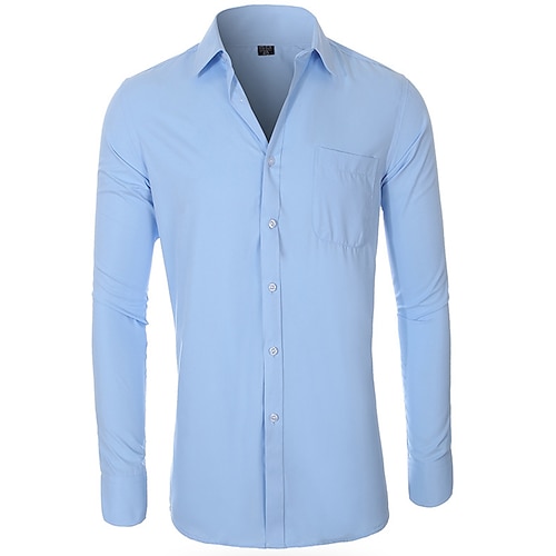 

Men's Dress Shirt Striped Turndown Street Casual Button-Down Long Sleeve Tops Business Lightweight Fashion Comfortable White Black Blue