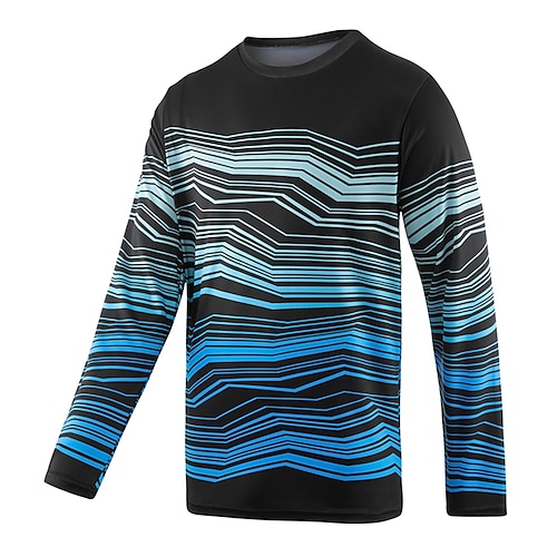 

21Grams Men's Downhill Jersey Long Sleeve Mountain Bike MTB Road Bike Cycling Black Stripes Bike Breathable Quick Dry Moisture Wicking Polyester Spandex Sports Stripes Clothing Apparel / Athleisure