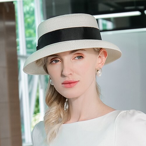 

Elegant Fashion Straw Hats with Bowknot / Color Block 1pc Casual / Tea Party Headpiece