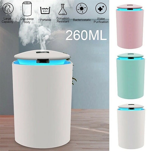 

Protable Air Humidifier 260ml USB Essential Oil Diffuser with Water Tank Cool Mist Sprayer for Home Office Bedroom Yoga Room