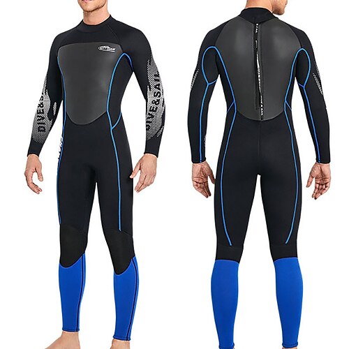 

Dive&Sail Men's Full Wetsuit 3mm SCR Neoprene Diving Suit Thermal Warm Windproof UPF50 High Elasticity Long Sleeve Full Body Back Zip - Diving Scuba Patchwork Spring Summer Winter / Anatomic Design