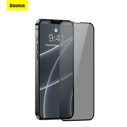 

2PCS Baseus 0.23mm curved-screen tempered glass screen protector with crack-resistant edges anti-spy function For iPhone 13 Pro Max