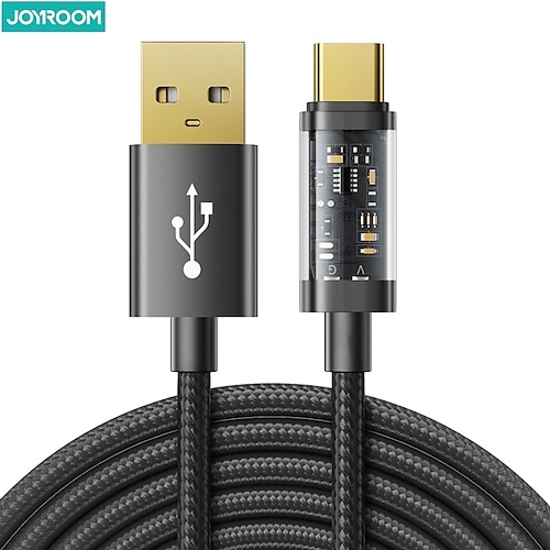 

1 Pack Joyroom USB C Cable 6.6ft 3.9ft USB A to USB C 3 A Charging Cable Fast Charging High Data Transfer Nylon Braided For Macbook iPad Samsung Phone Accessory