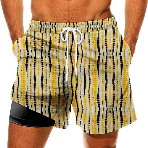 

Men's Swim Trunks Swim Shorts Quick Dry Board Shorts Bathing Suit with Pockets Compression Liner Drawstring Swimming Surfing Beach Water Sports Printed Spring Summer