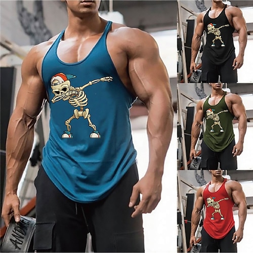 

Herren Tank Top Shirt Unterhemden Ärmelloses Hemd Totenkopf Motiv Grafik-Drucke Rundhalsausschnitt Heißprägen Übergröße Outdoor Täglich Ärmellos Bedruckt Bekleidung Modisch Hawaiianisch Designer