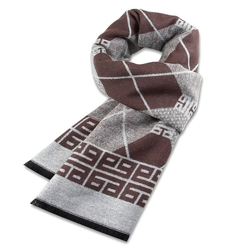 

Men's Scarves Office Daily Wear Vacation Plaid / Striped / Chevron / Round Artificial Wool Scarves 1 PCS