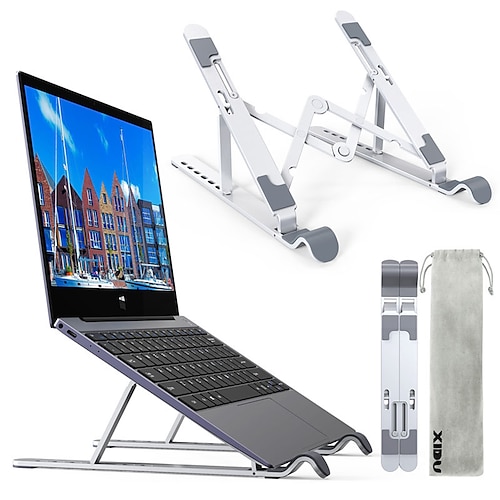 

Laptop Stand for Desk Adjustable Laptop Stand Metal Silicone Portable Foldable All-In-1 Laptop Holder Compatible with Kindle Fire iPad Pro MacBook Air Pro 9 to 15.6 inch 17 inch