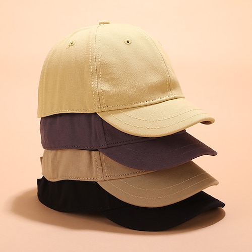 

1pcs Short Brim Solid Color Dad Hat Adjustable Fashion New Hip Hop Spring Summer Soft Snapback Baseball Cap for Women Men Couple