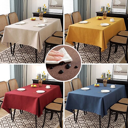 

Rectangle Table Cloth, Oil-Proof Spill-Proof and Water Resistance Microfiber Tablecloth, Decorative Fabric Table Cover for Outdoor and Indoor Use