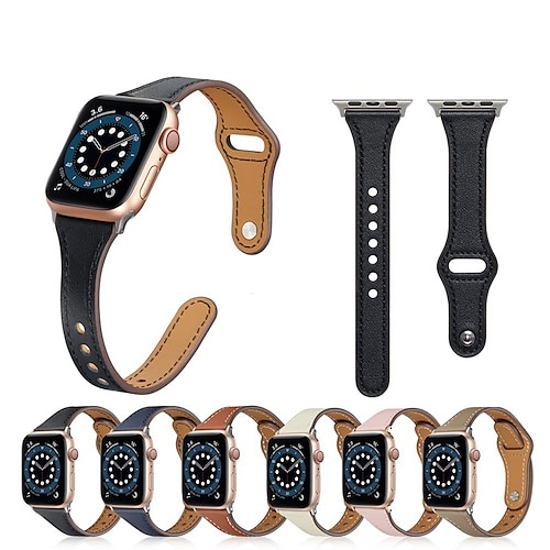 

1PC Smart Watch Band Compatible with Apple iWatch Series SE / 6/5/4/3/2/1 Leather Loop for iWatch Smartwatch Strap Wristband Genuine Leather Adjustable Quick Release Rugged