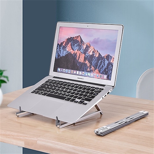 

Laptop Stand for Desk Adjustable Laptop Stand Metal Silicone Foldable All-In-1 Adjustable Laptop Holder Compatible with Kindle Fire iPad Pro MacBook Air Pro 9 to 15.6 inch 17 inch