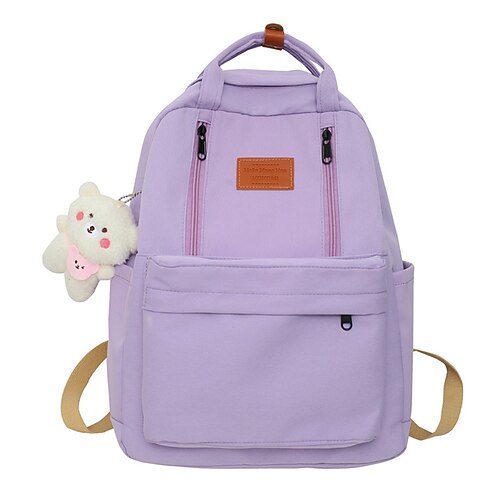 

School Backpack Bookbag Solid Color for Student Boys Girls Water Resistant Wear-Resistant Breathable Nylon School Bag Back Pack Satchel 20.24 inch