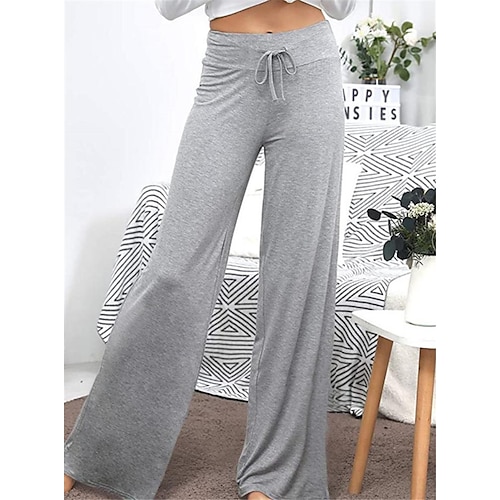 

2021 Women's Cross-Border Wish Europe And The United States Ebay Amazon Solid Color Loose Wide Leg High Waist Elastic Casual Pants Now