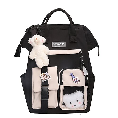 

School Backpack Bookbag Cartoon Kawii for Student Multi-function Water Resistant Wear-Resistant Nylon School Bag Back Pack Satchel 18.13 inch