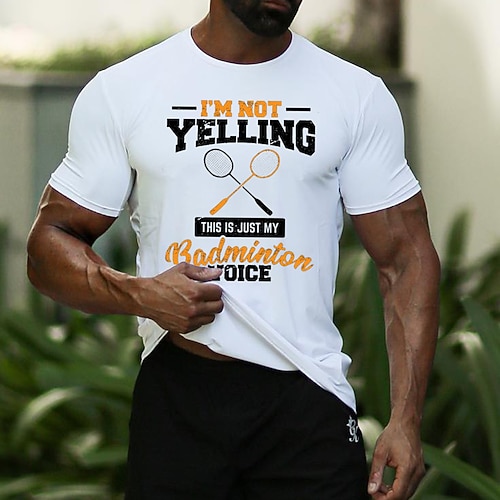 

Men's T shirt Tee Hot Stamping Graphic Patterned Letter Round Neck Street Daily Print Short Sleeve Tops Casual Fashion Comfortable White Black Gray / Summer / Summer / Beach