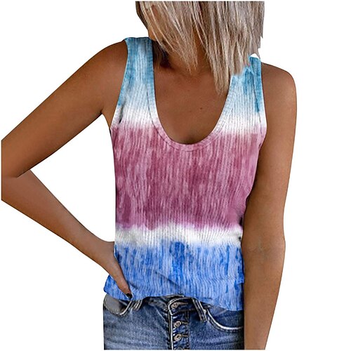 

verano nuevo transfronterizo amazon aliexpress deseo europeo y americano mujer cuello redondo suelto impresión digital chaleco